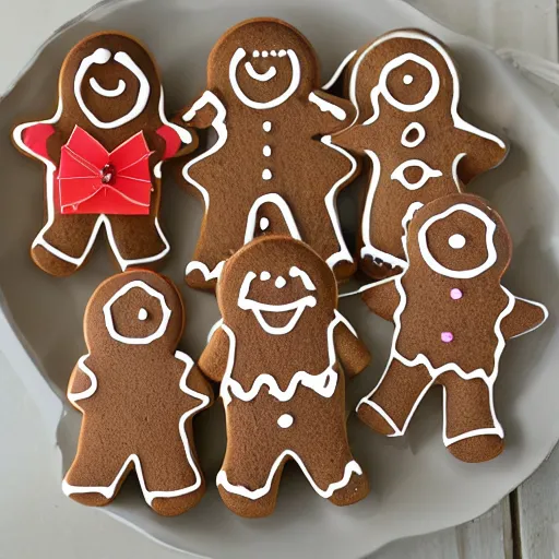 Image similar to a gingerbread family,