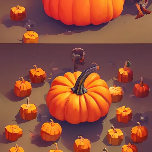 Image similar to isometric prop pumpkins items, video game prop design, 2 d game fanart behance hd by jesper ejsing, by rhads, makoto shinkai and lois van baarle, ilya kuvshinov, rossdraws global illumination