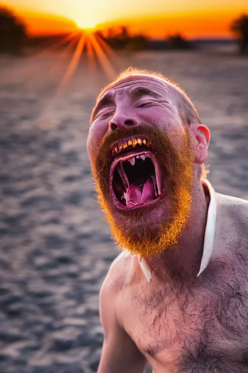 Image similar to a photograph of a man unhinging his jaw to eat the sun, 4 k image, golden hour, sigma lens, sourced by nasa, drone photograph, real, scary