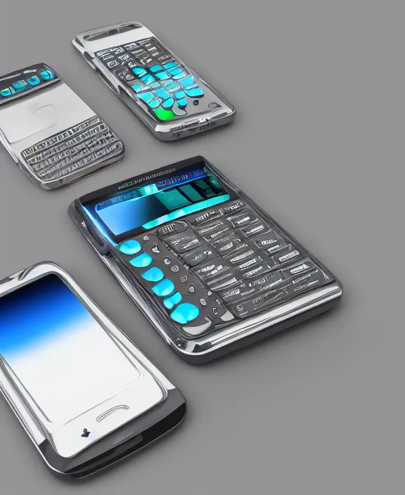 Image similar to a 2 0 4 0 cell phone, product advertisement, concept art, high details, catalog lighting, 3 d shading,