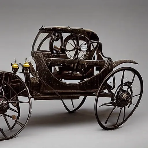 Prompt: clockpunk automobile from the 1 8 2 0 s