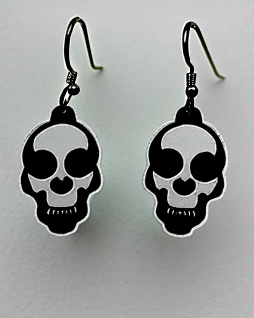 spooky cartoon skull, 2 d lasercut earrings, in the | Stable Diffusion ...