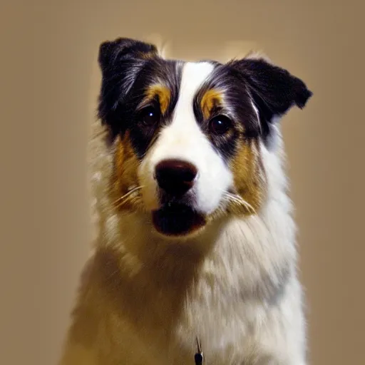 Image similar to photo of marble statue of an australian shepherd