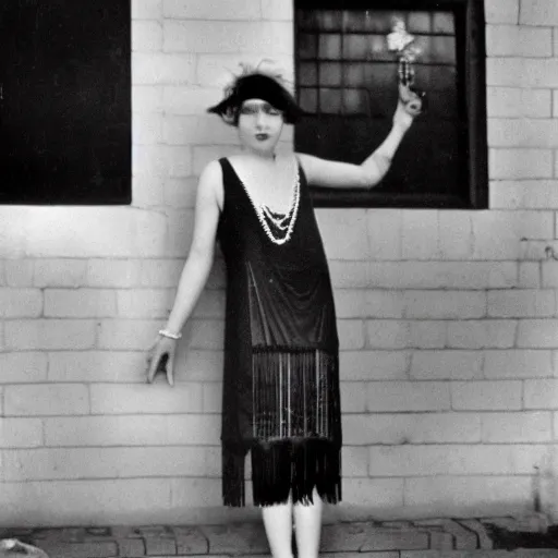 Image similar to a modern flapper in an old fashioned gown. photographed by arthur kales, 1 9 2 3