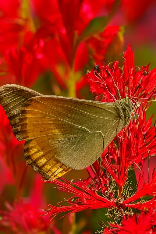 Prompt: lycoris radiata and butterfly, close up, volumetric light, ninagawa mika