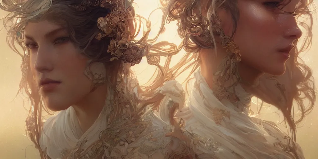 Image similar to most beautiful women on earth, tall, intricate, highly detailed, digital painting, artstation, concept art, smooth, sharp focus, illustration, Unreal Engine 5, 8K, art by artgerm and greg rutkowski and alphonse mucha