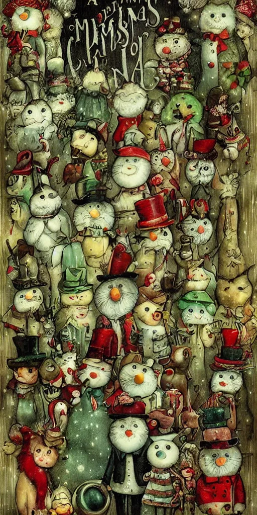 Prompt: a vintage christmas day parade by alexander jansson