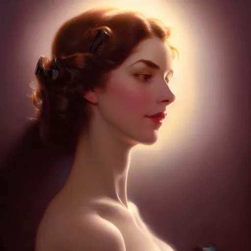 Image similar to head and shoulders Portrait of Albedo, dark fantasy, medium shot, intricate, elegant, highly detailed, digital painting, volumetric light, artstation, concept art, smooth, sharp focus, illustration, art by Gil Elvgren and Greg Rutkowski and Alphonse Mucha