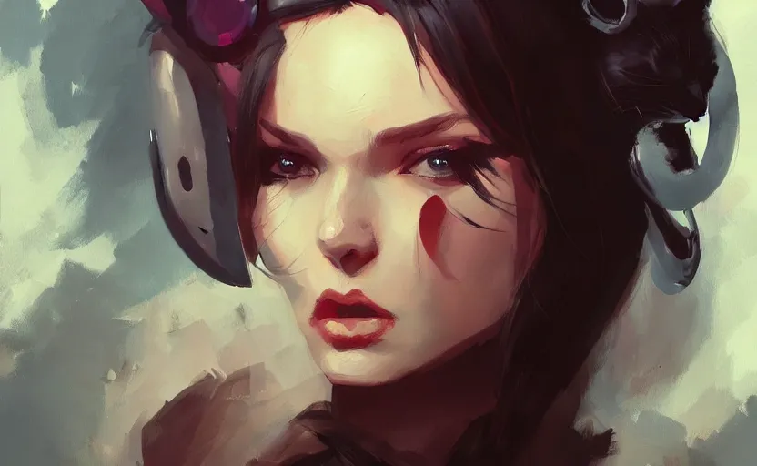 Prompt: a painting of swervy trending on artstation in the style of greg rutkowski, beautiful, sensual, woman with cat ears, portrait