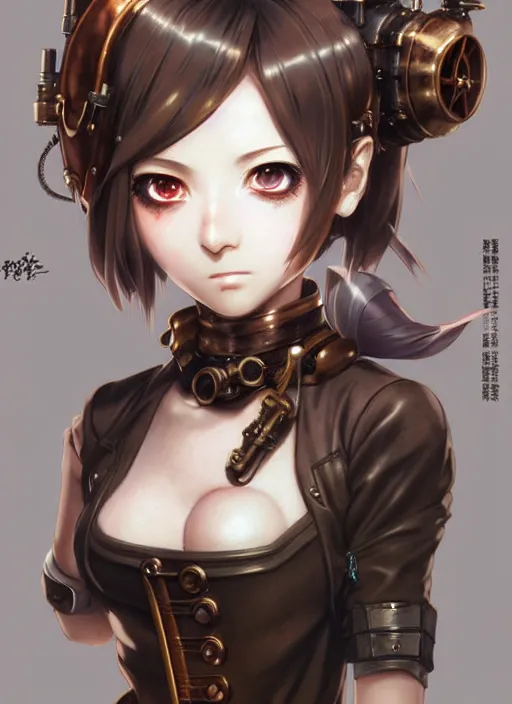 Image similar to portrait Anime Girl steampunk cute-fine-face, pretty face, realistic shaded Perfect face, fine details. Anime. Bioshock steampunk realistic shaded lighting by katsuhiro otomo ghost-in-the-shell, magali villeneuve, artgerm, rutkowski Jeremy Lipkin and Giuseppe Dangelico Pino and Michael Garmash and Rob Rey