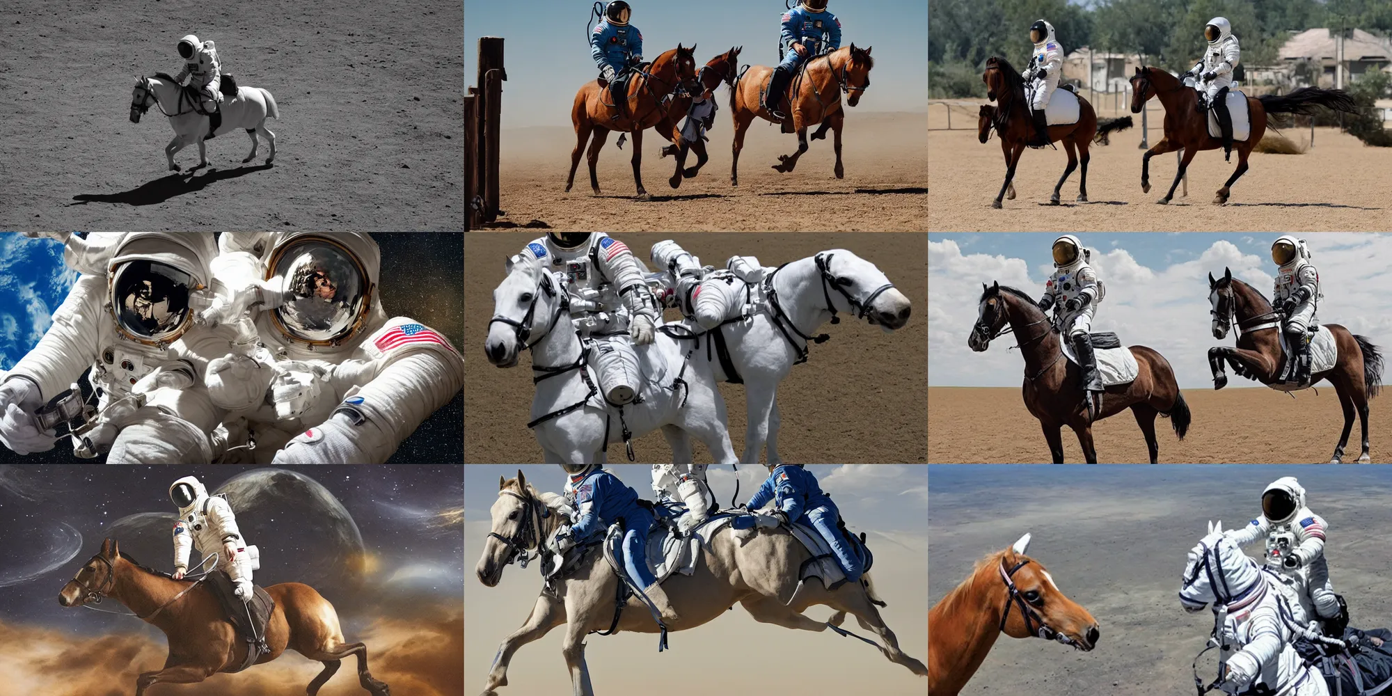 Image similar to A photo of an astronaut riding a horse