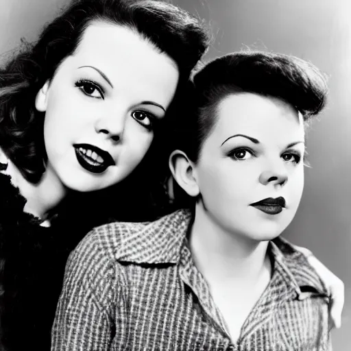 Prompt: photographic portrait of marla sokoloff and judy garland aged 2 2, with a fringe, 8 k