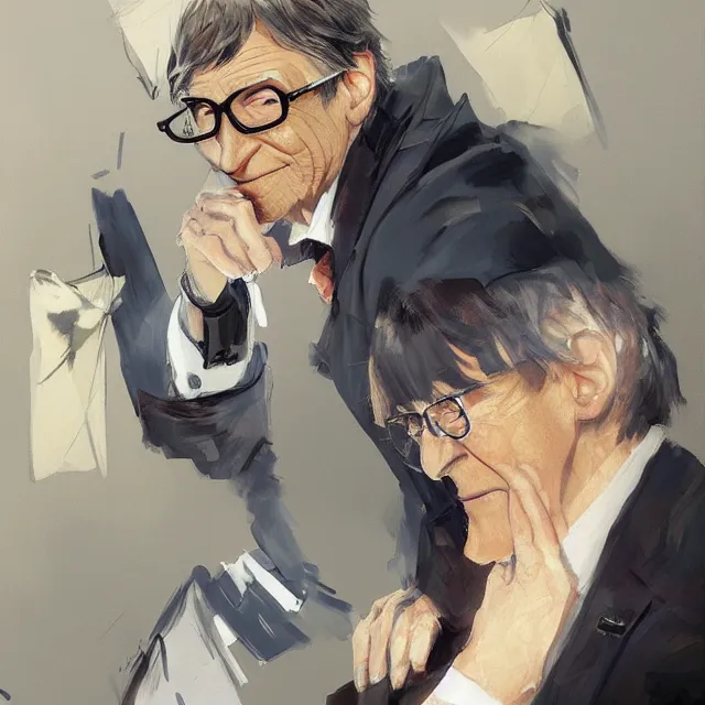 bill gates anime villain, elegant, portrait, detailed,, Stable Diffusion