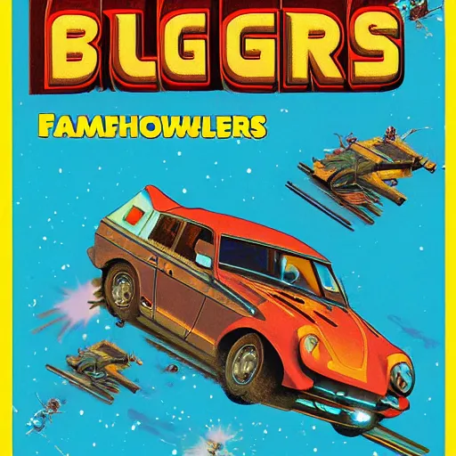 Image similar to video game box art of a commodore 6 4 game called bugs and flamethrowers, 4 k, highly detailed cover art.