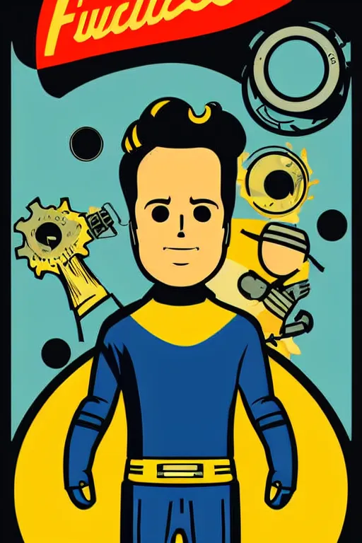 Image similar to fallout 7 6 retro futurist illustration art by butcher billy, sticker, colorful, illustration, highly detailed, simple, smooth and clean vector curves, no jagged lines, vector art, smooth andy warhol style