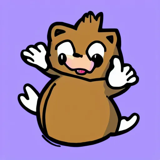 Image similar to cute hedgehog emote twitch waving lineart