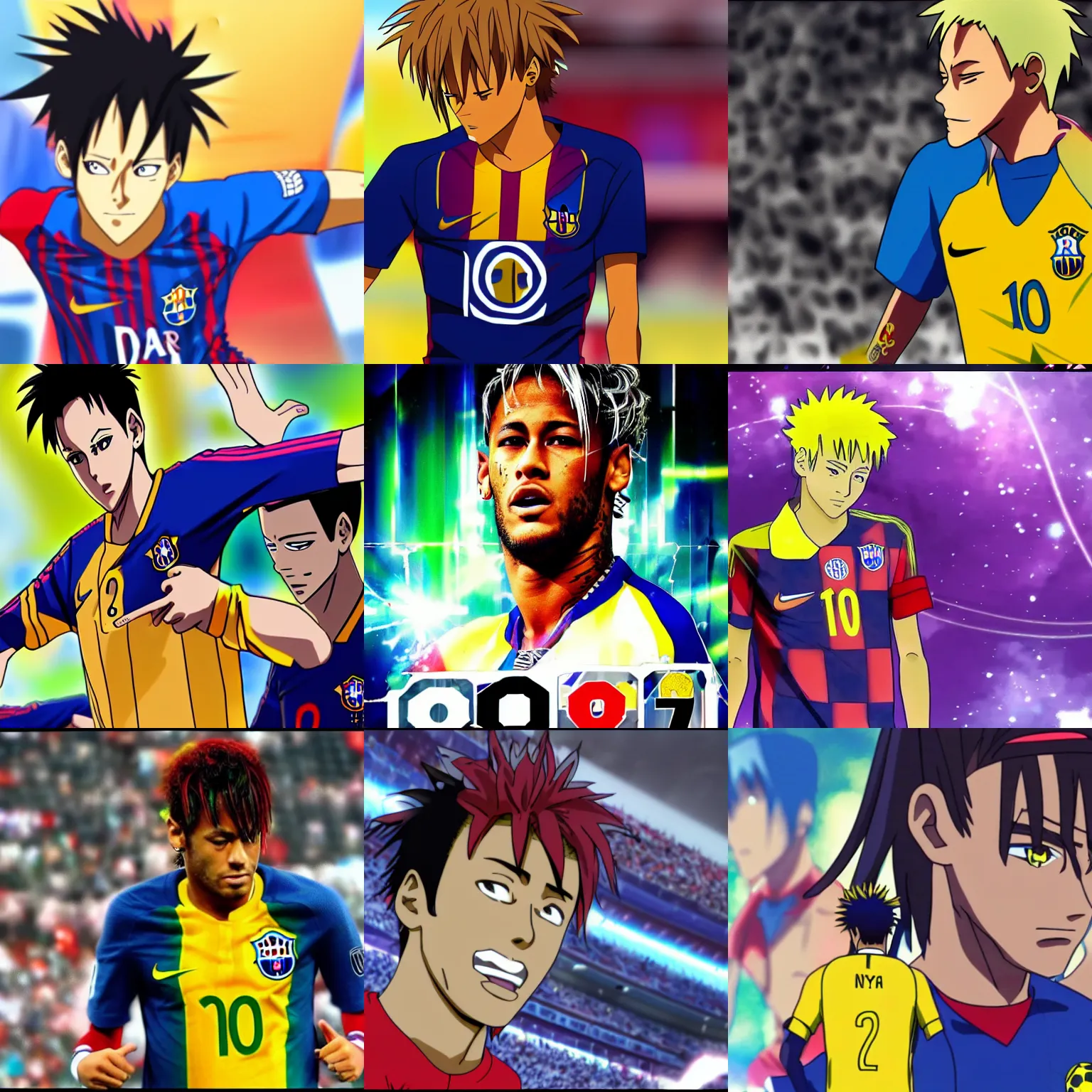 Image similar to neymar, screenshot from a 2012s anime