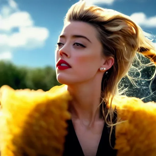 Prompt: ' amber heard'stepping on a bee, cinematic scene, clean composition, 8 mm