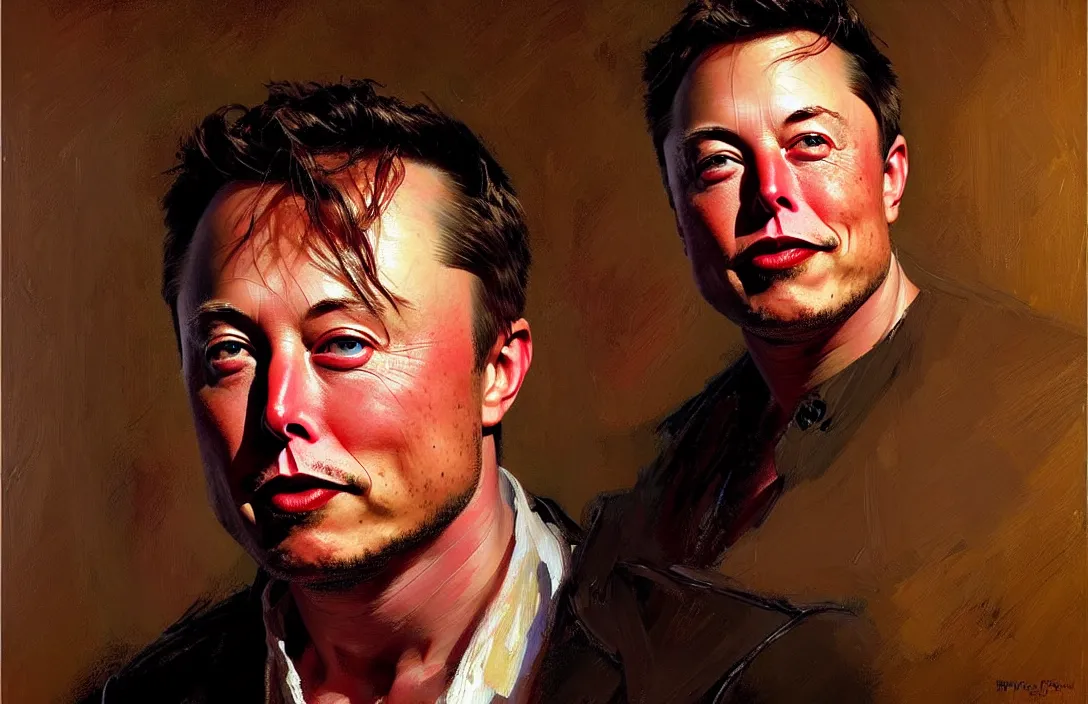 Prompt: portrait of elon musk!!!!!!!!!!!!!!!!!!!!!!!!!!!, detailed face, detailed painting,, epic lighting, by ilya repin, phil hale and kent williams