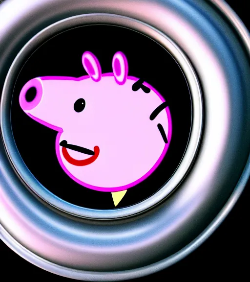 Image similar to turbocharger design look like peppa pig, oil on canvas, deep depth field, masterpiece, cinematic composition, hyper - detailed, hd, hdr