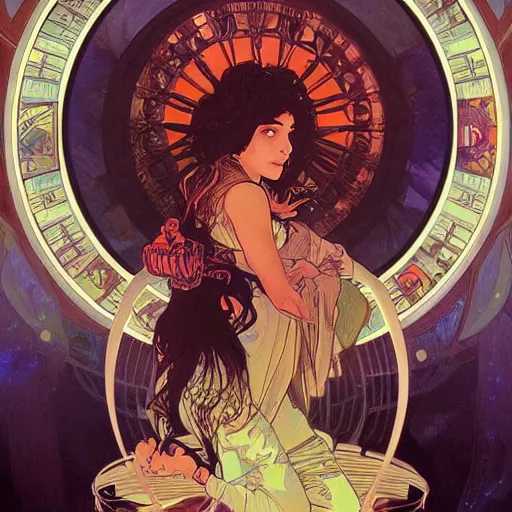 Prompt: Future scientists discover the cure on space station, elegant, intricate, beautiful, digital painting, artstation, concept art, smooth, sharp focus, by Alphonse Mucha and Shepard Fairey