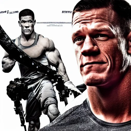 Prompt: John Cena as an action movie poster