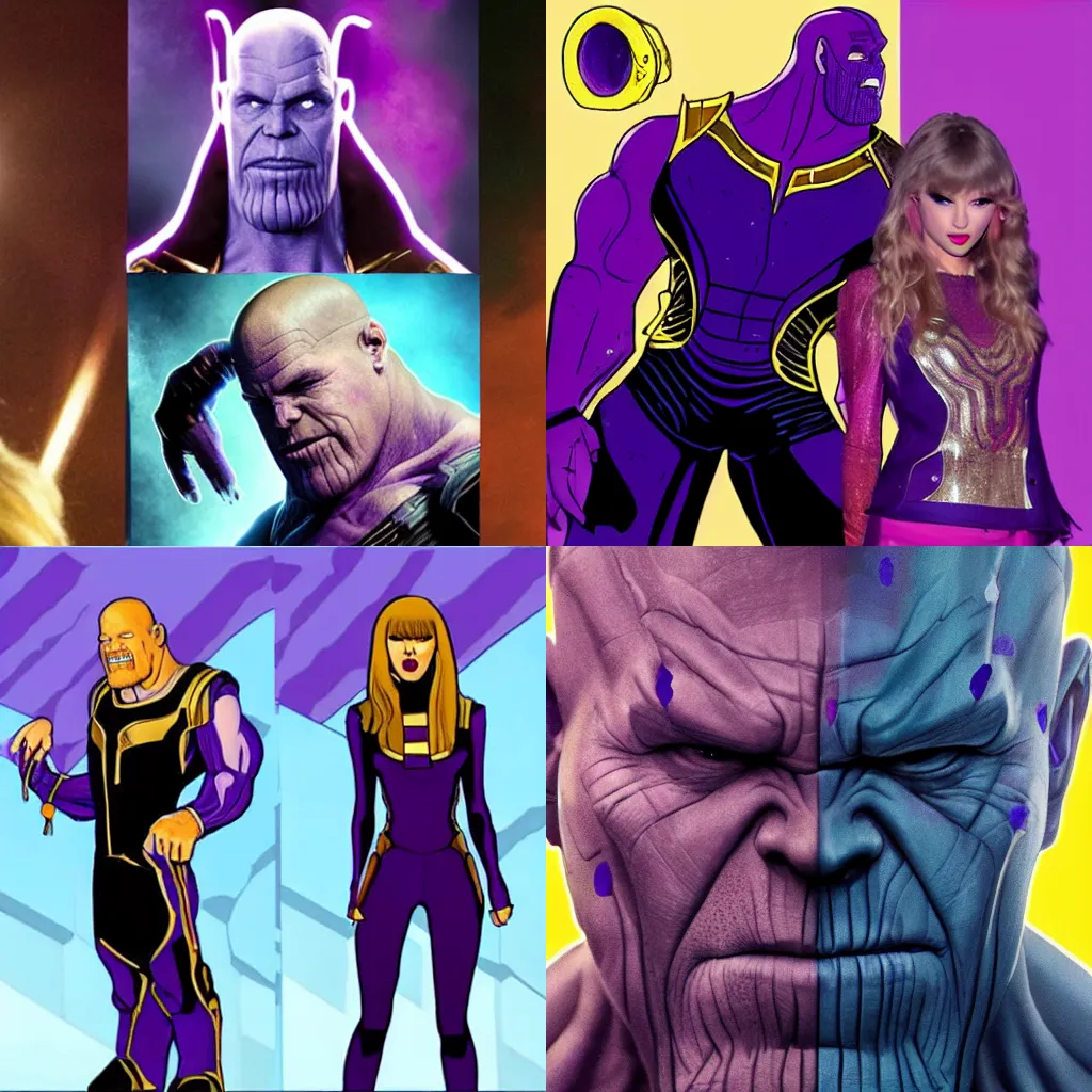 Prompt: Thanos as Taylor Swift