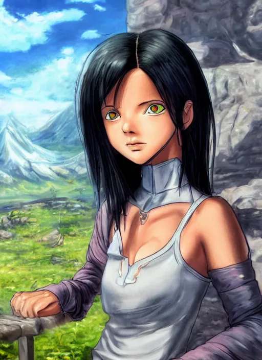 Prompt: a portrait of a character in a scenic environment by battle angel alita