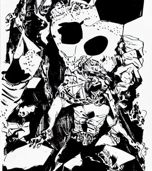 Prompt: Dc vertigo death by Mike Mignola, chris bachalo, shaded ink illustration