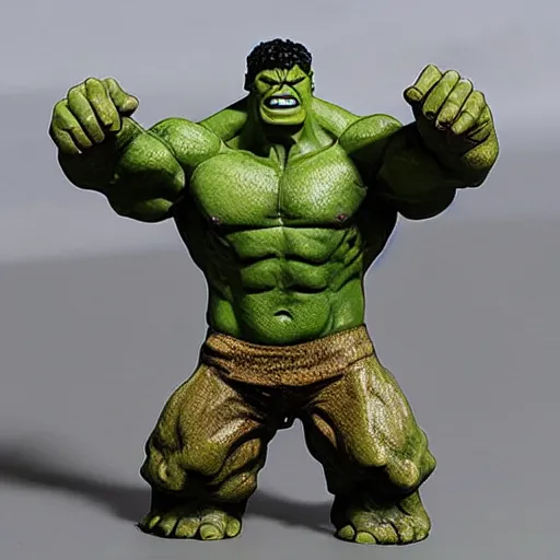Prompt: realistic rock figurine, hulk toy
