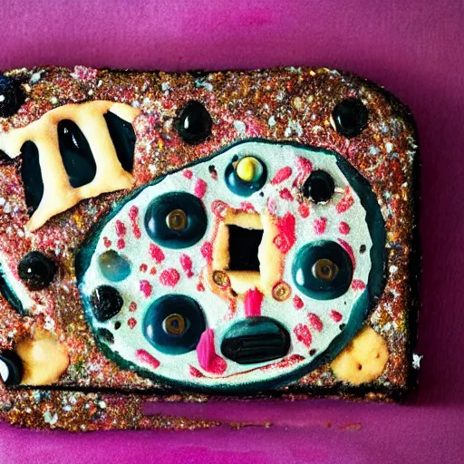 Image similar to a photo of a poptart by tim burton