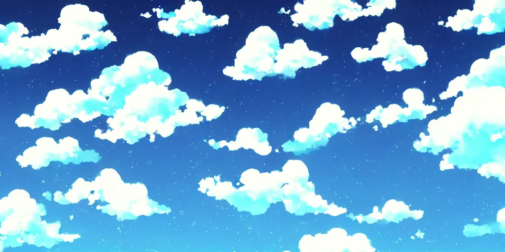 Image similar to A background for an anime-themed social media profile sky bright clouds bloom effect from Skyrim blender studio ghibli clouds