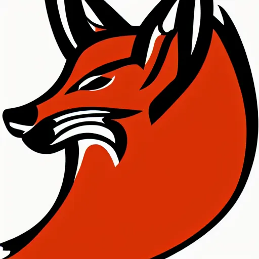 Image similar to a vector logo of a burning fox with flames style