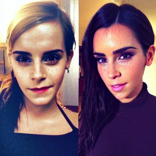 Image similar to Emma Watson and Kim Kardashian combined into one person