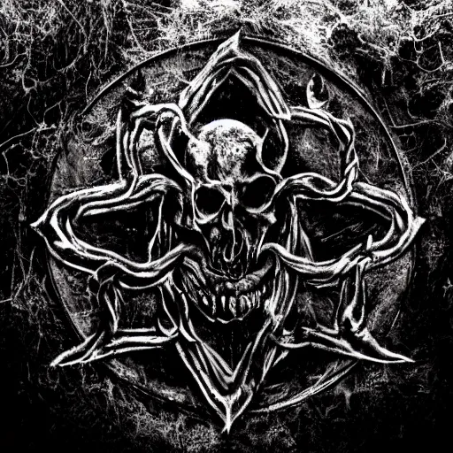 Image similar to photograph of a death metal band logo