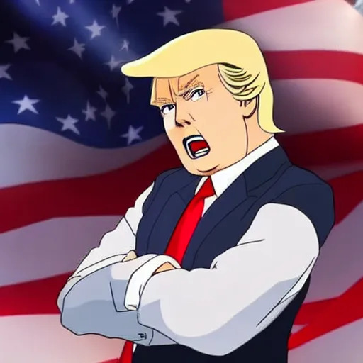 Prompt: donald trump as an anime character