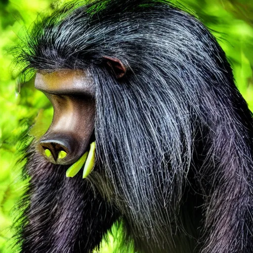 Image similar to portrait of a skunk ape