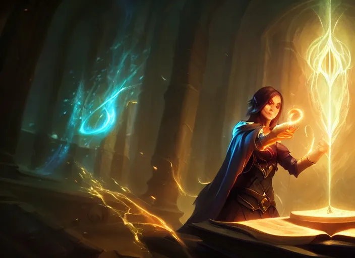 Image similar to amazing portrait of a light summoner practising a spell, deiv calviz, splash art, natural light, elegant, intricate, fantasy, atmospheric lighting, by greg rutkowski, league of legends splash art, hd wallpaper, ultra high details