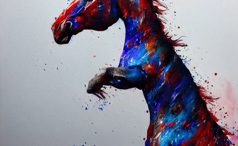 Image similar to a painting of pepsihorse trending on artstation in the style of greg rutkowski, 3 d, watercolor, beautiful, horse, pepsi, fluid