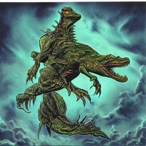 Image similar to “ bernie wrightson ” pushead ” chernobyl phytosaur aerial horror shape 1 0 2 4 x 1 0 2 4