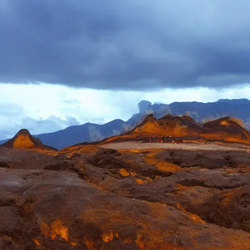 Prompt: scenic view of hell, tourist photo