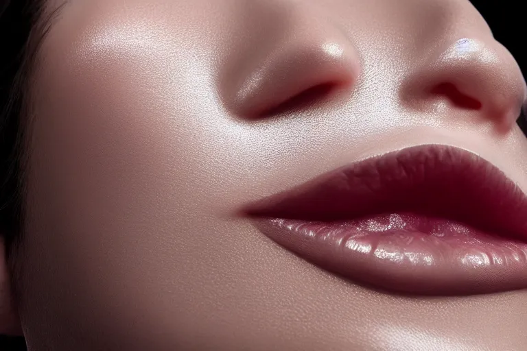 Prompt: a photograph of an amorphous blob, failed cosmetic surgery, lip filler, 8 k, volumetric lighting, unreal engine, ultra - realistic, grotesque