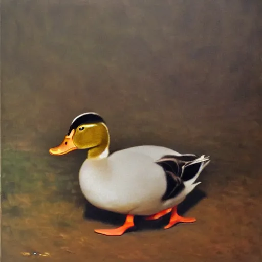 Image similar to a duck on the prowl oil painting maurice esteve