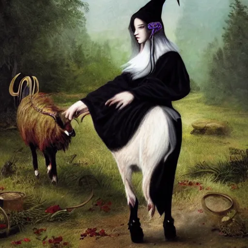 Image similar to a witch as a goat