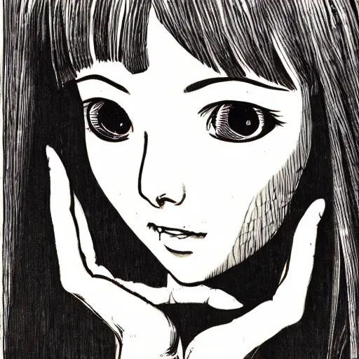 Image similar to a portrait of tomie by junji ito