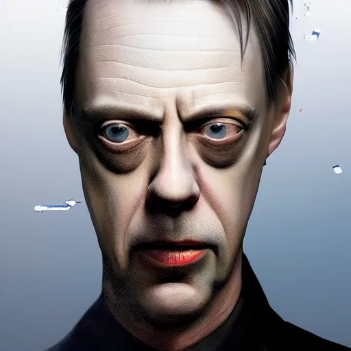 Image similar to hyperrealistic mixed media image of Steve Buscemi as Neo in the Matrix, stunning 3d render inspired art by István Sándorfi and Greg Rutkowski, perfect facial symmetry, realistic, highly detailed attributes and atmosphere, dim volumetric cinematic lighting, 8k octane extremely hyper-detailed render, post-processing, masterpiece,