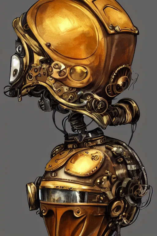 Image similar to steampunk helmet fantasy art mask robot ninja stylized digital illustration sharp focus, elegant intricate digital painting artstation concept art global illumination ray tracing advanced technology chaykin howard and campionpascale and cooke darwyn and davis jack