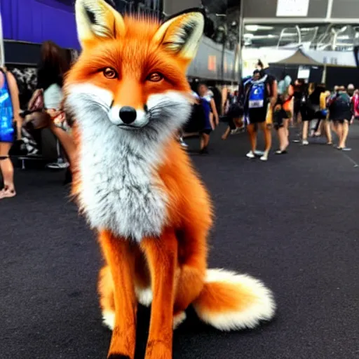 Prompt: Photo of a fox at San Diego Comic Con