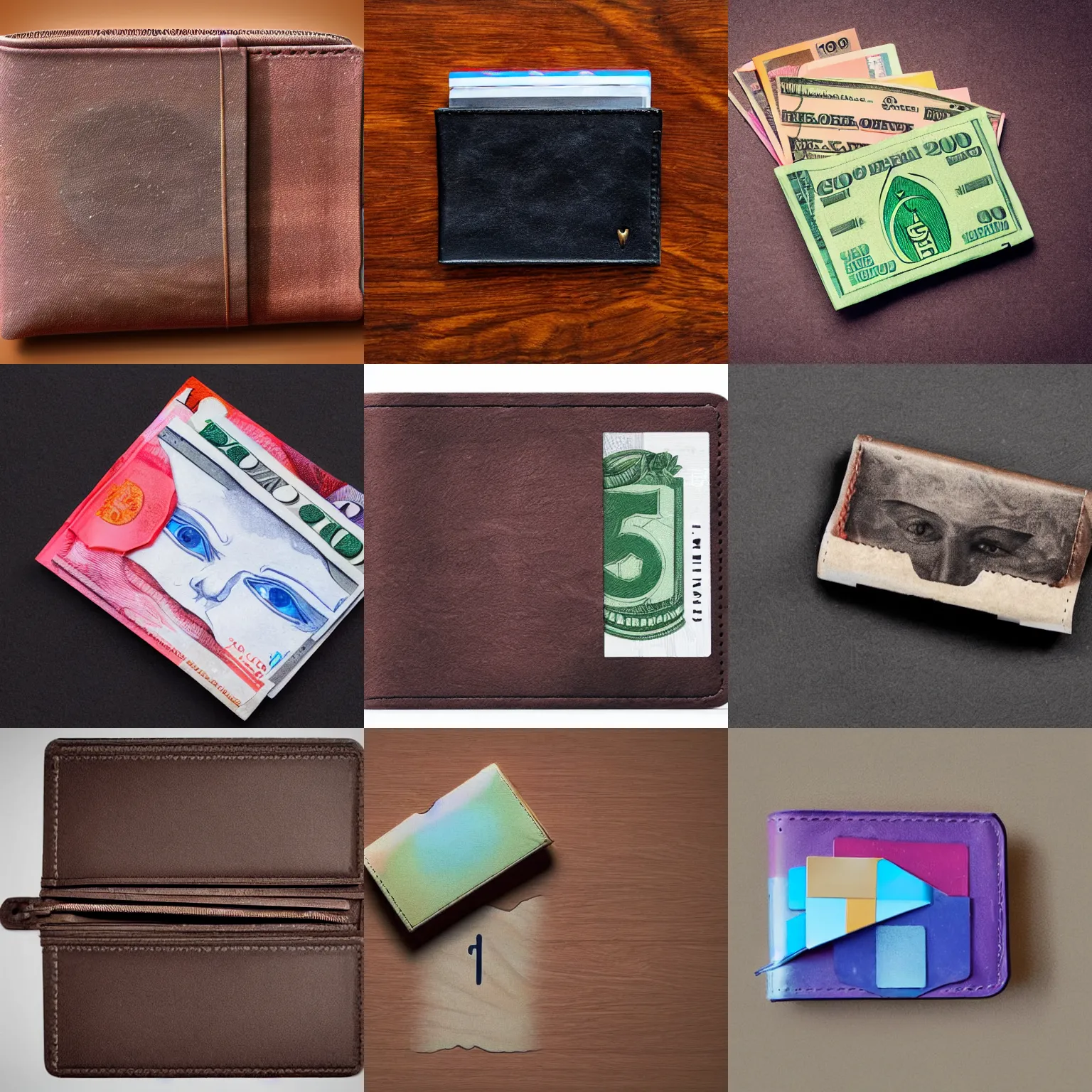 Prompt: My empty wallet representing the amount of money I'm willing to spend for paid AI services, art for thought, digital art, realistic