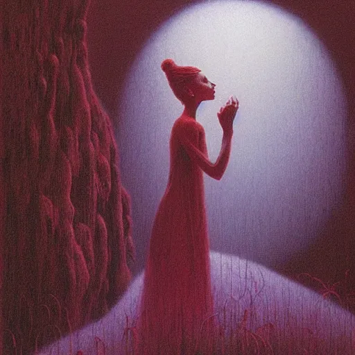 Image similar to Cinderella in style of Zdislaw Beksinski